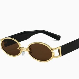 Gold & Black Oval Women’s Sunglasses